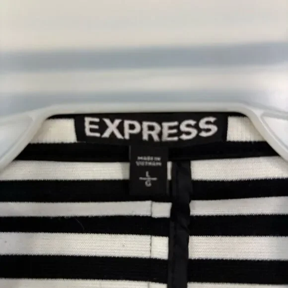 Express Women's Striped Blazer Black and White Size Large - Picture 4 of 4